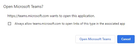 Join Microsoft Teams Meeting Open